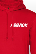Lade das Bild in den Galerie-Viewer, Abbaok Schriftzug Hoodie Rot Duo