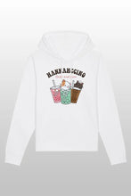 Lade das Bild in den Galerie-Viewer, Hannahccino Cat Hoodie White