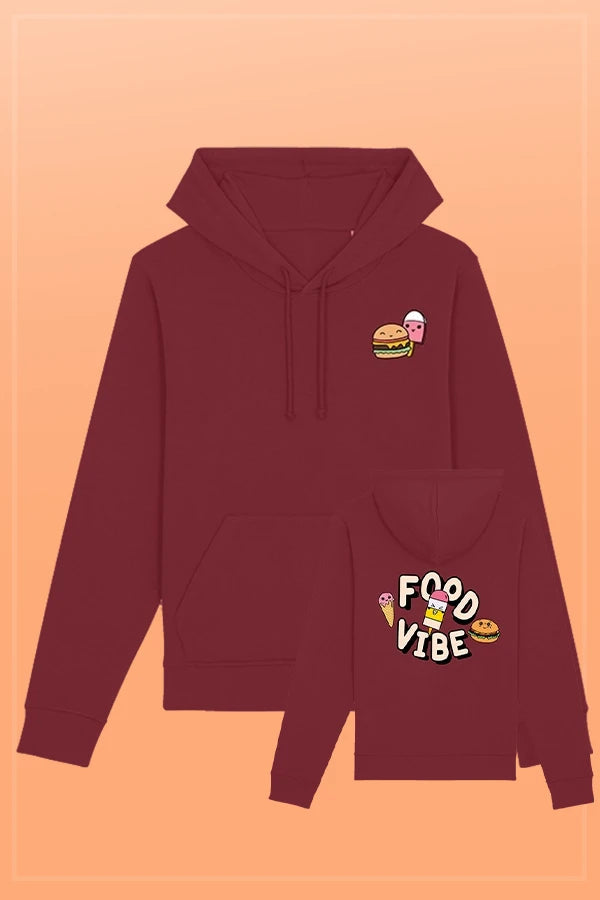 Food Vibe Hoodie burgundy