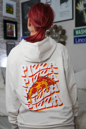 Pizza Passion Team Egg Hoodie vintage white