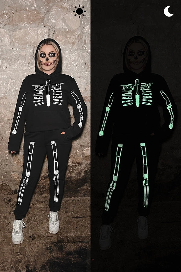 Skelett Glow in the Dark Jogginganzug