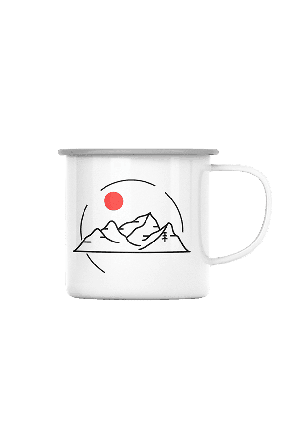 Red Moon Emaille Tasse