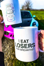 Lade das Bild in den Galerie-Viewer, I eat losers for breakfast Tasse bunt
